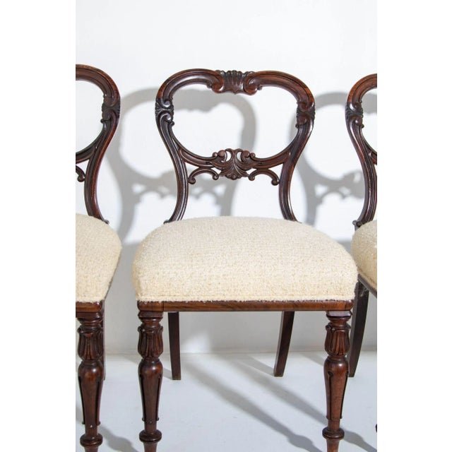 Victorian Antique Victorian Balloon Back Dining Chairs Set of 4 For Sale - Image 3 of 12