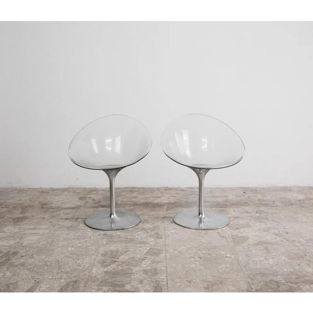 Silver Ero/S Swivel Armchairs by Philippe Starck for Kartell, 2000s, Set of 2 For Sale - Image 8 of 12
