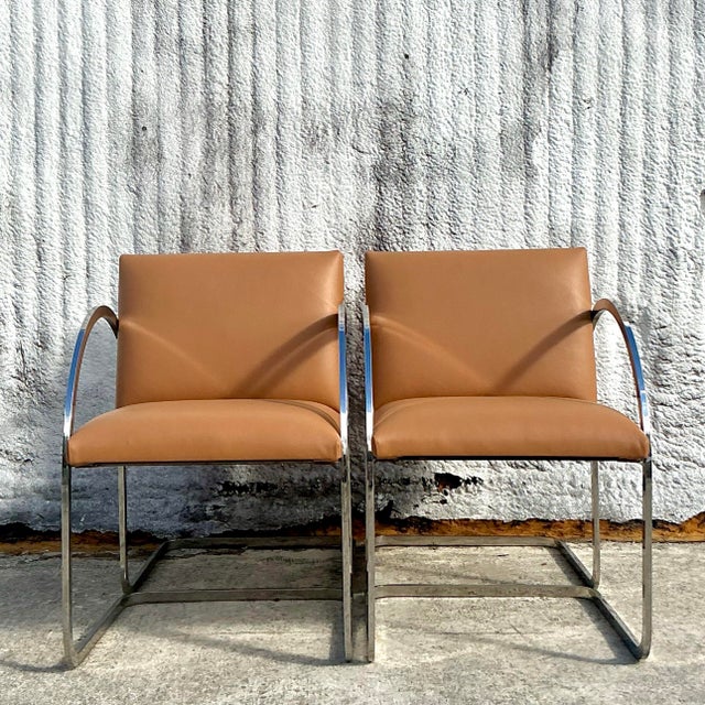 Late 20th Century Vintage Boho Brueton Flat Bar Dining Chairs After Brueton- Set of 4 For Sale - Image 5 of 8