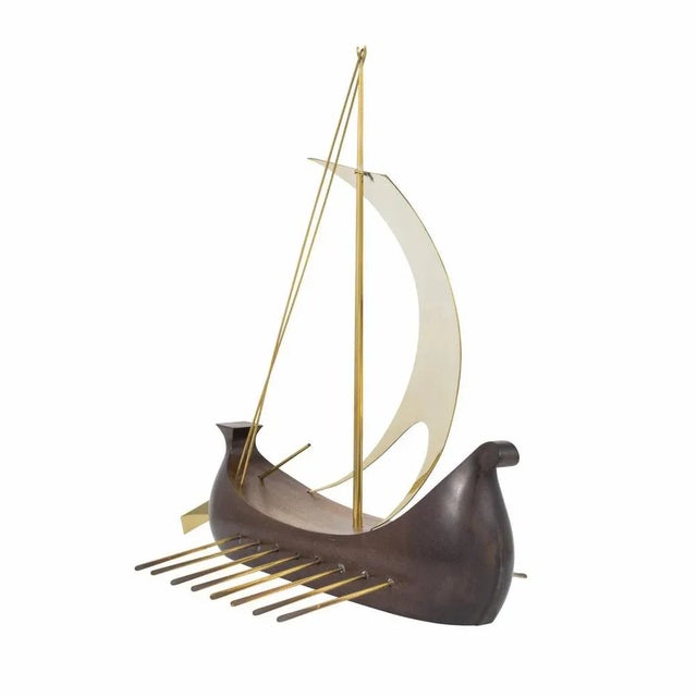 Viking Sailing Boat from Werkstatte Hagenauer, 1935 For Sale - Image 4 of 8