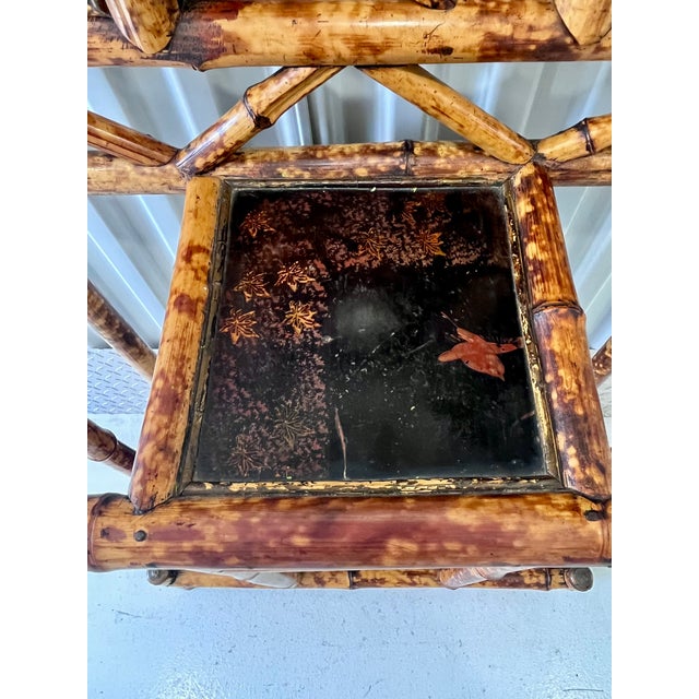 Antique Late 1800s English Scorched Bamboo Chinoiserie Hall Tree For Sale - Image 9 of 18