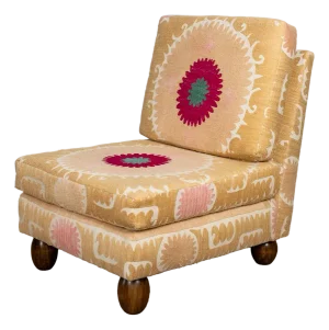 Slipper Chair Upholstered in Suzani