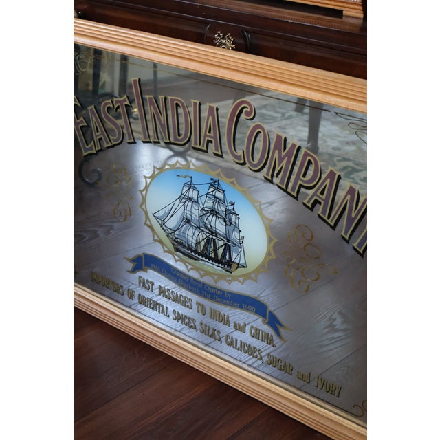 Vintage British East India Company Sailing Ship Reverse-Glass Pub Mirror For Sale - Image 15 of 18