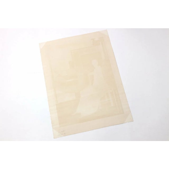 1970s Minaux Original Lithograph 1978 Woman Sitting in a Chair Signed & Numbered For Sale - Image 5 of 5