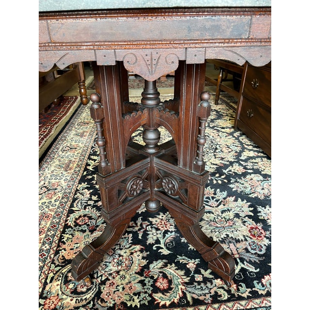 Late 19th Century Victorian Eastlake MarbleTop Table Chairish