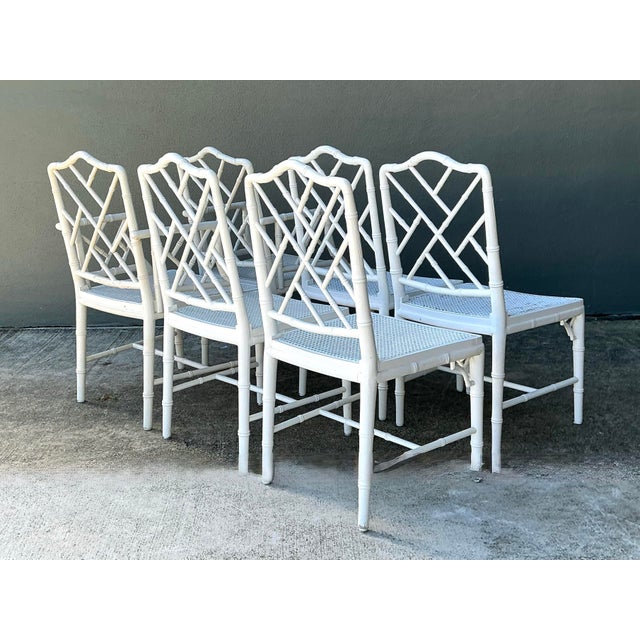 Vintage Chinese Chippendale Cane Dining Chairs - Set of 6 For Sale - Image 12 of 12