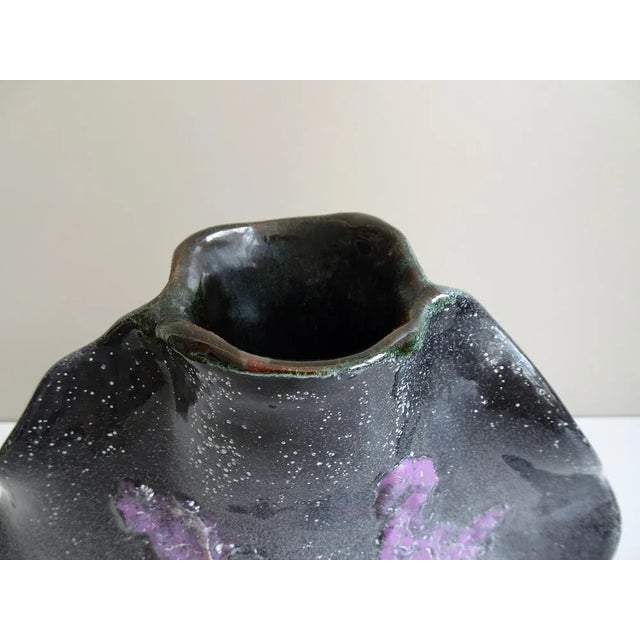 Black Organically Shaped Art Ceramic Vase from W&H For Sale - Image 8 of 11