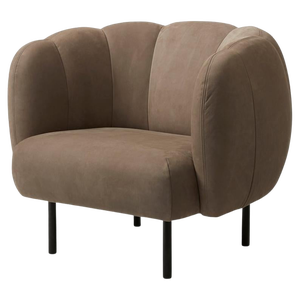 Cape Lounge Chair with Stitches Nabuk Seppia by Warm Nordic