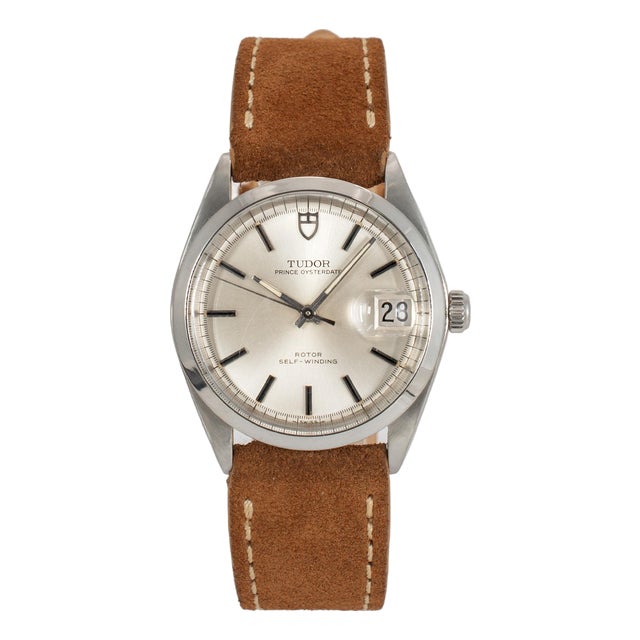 Vintage Tudor Prince Oysterdate 34mm 9050/0 Brown Steel Self Winding Watch For Sale