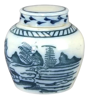 19th Century Chinese Porcelain Ginger Jar with Cobalt-Coloured Lid
