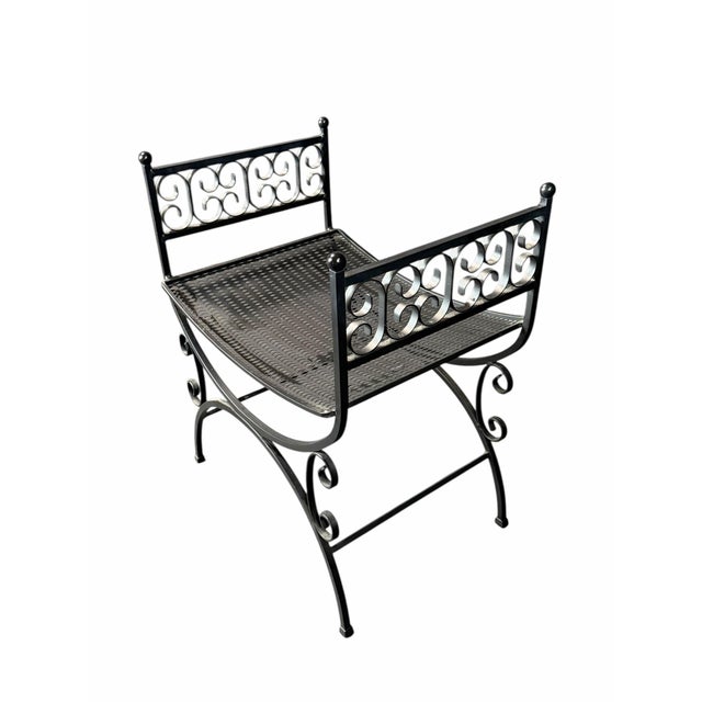 Mid-Century Modern Vintage Arthur Umanoff Granada Style CastIron Bench For Sale - Image 3 of 7