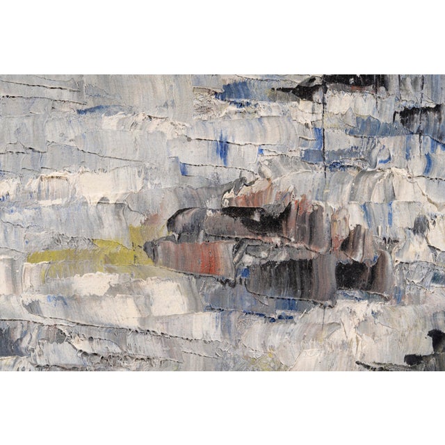 G. Berger, Modernist Seascape with Sailing Ships, Textured Impasto Marine Scene, Oil on Canvas For Sale - Image 8 of 14