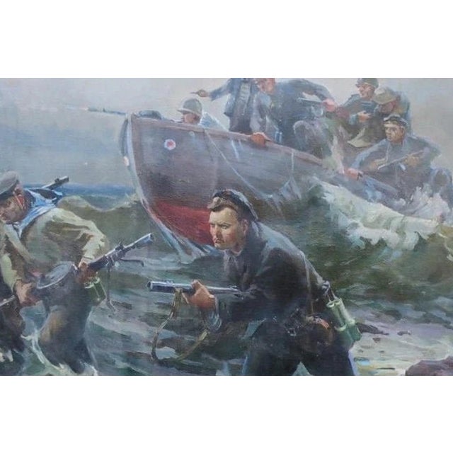 Soviet Battle Oil Painting, Ukrainian Artist, 1970s 140-210 For Sale - Image 6 of 6