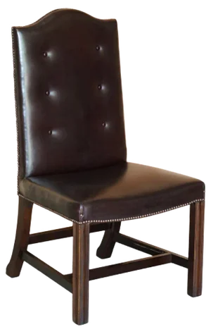 Buttoned Occasional Desk Chair in Brown Leather from George Smith