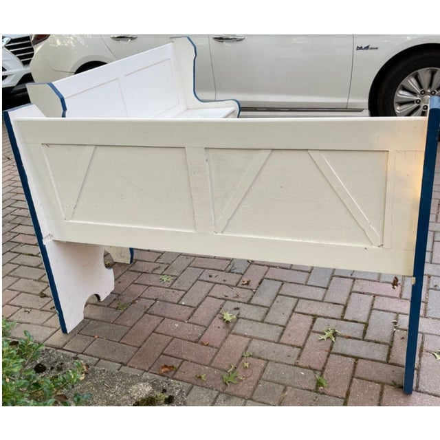 Wood Vintage Painted Wooden Booth Benches, a Pair For Sale - Image 7 of 8