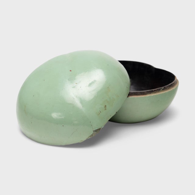 Mid 19th Century Chinese Celadon Lacquer Peach Box, C. 1850 For Sale - Image 5 of 7