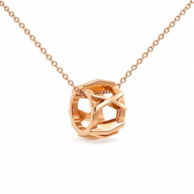 Modern Tiffany & Co. Atlas X Open Pendant Necklace 18k Rose Gold For Sale - Image 3 of 6