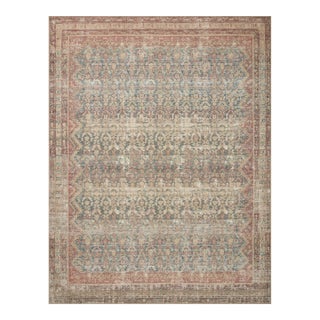 Angela Rose x Loloi Aubrey Rug Ocean / Spice 18" x 18" Sample Rug For Sale