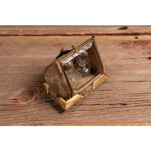 Early 20th Century Early 20th Century Peacock Vanity Casket With Cut Glass Perfume Bottles For Sale - Image 5 of 12