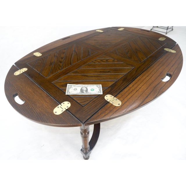 Spanish Colonial Turned Legs Drop Leaves Butlers Tray Coffee Table MINT For Sale - Image 13 of 13