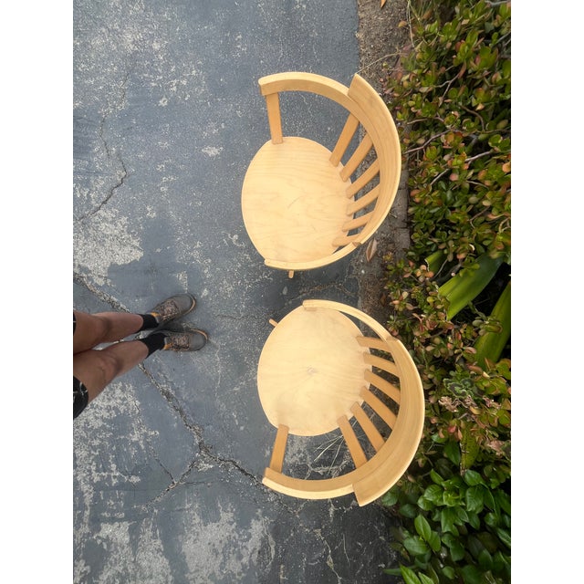 Mid-Century Modern Mid Century Modern Bentwood Captain's Swivel /Lounge Chairs For Sale - Image 3 of 7