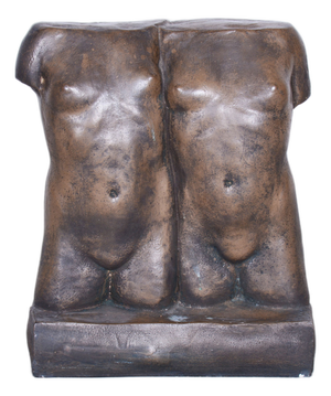 Art Deco Sculpture of Gemini in Bronze, Czech, 1920s