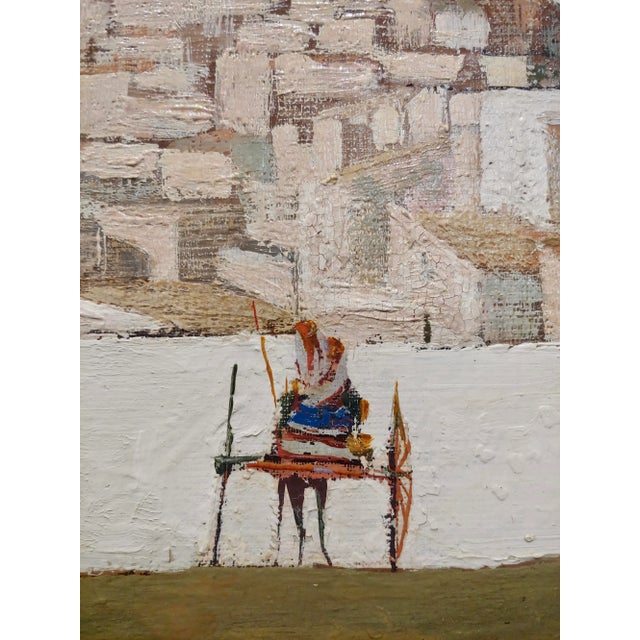 Nicola Simbari -Old Town Landscape With Wine Carts-1956 Oil Painting For Sale In Los Angeles - Image 6 of 11