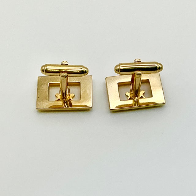 Metal 1950s Mid-Century Hollywood Regency Boho Chic “G” Initialed Cufflinks - A Pair. For Sale - Image 7 of 12