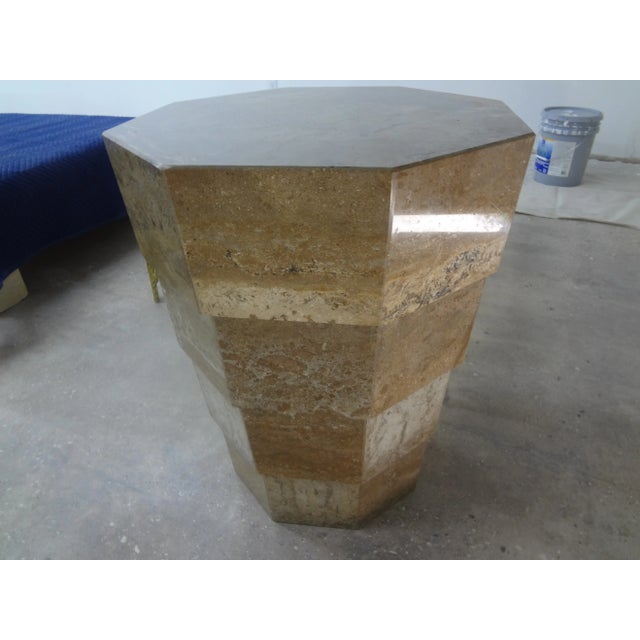 Italian Modern Stepped Travertine Pedestal or Table Base After Angelo Mangiarotti. Beautiful Italian Angelo Mangiarotti...