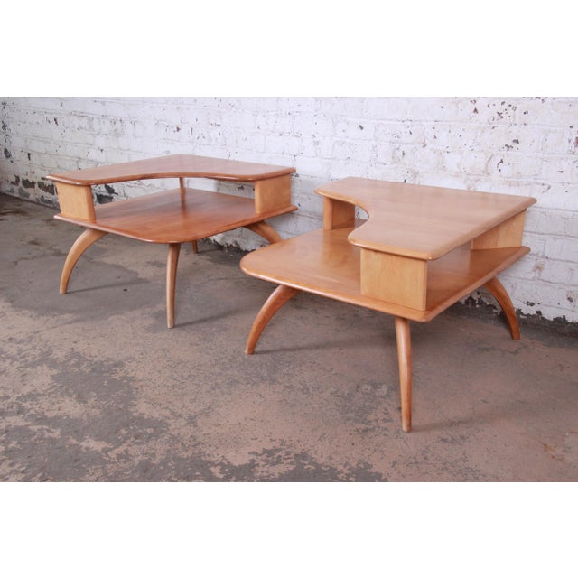 Heywood Wakefield MidCentury Modern Solid Maple Corner End Table
