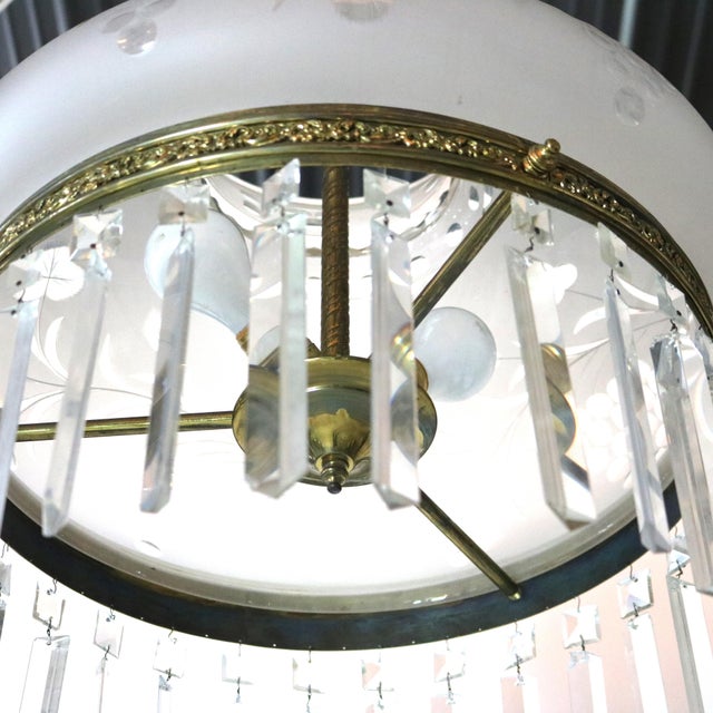 19th Century Antique Argand Sinumbra Solar Hanging Light with Cut Back Tam O’ Shanter Shade For Sale - Image 5 of 8