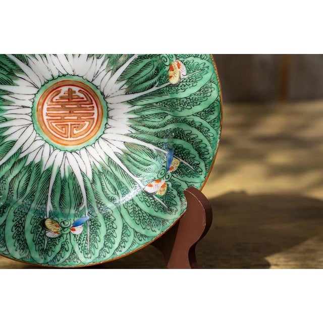19th Century Qing Chinese Bok Choi Cabbage Porcelain Plates, Set of 2 For Sale - Image 17 of 18