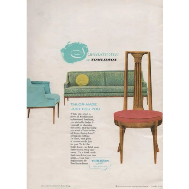 Khaki 1960s Tomlinson “Sophisticate Collection” No.63 Dining Chairs - a Pair For Sale - Image 8 of 11