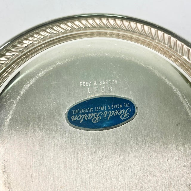 Metal Mid-Century Traditional Hollywood Regency Reed & Barton Silverplate Wine Coaster For Sale - Image 7 of 7