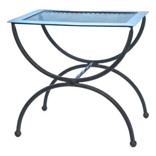 Mid 20th Century Elegant Mid Century Modern Metal Indoor/Outdoor Side Table For Sale