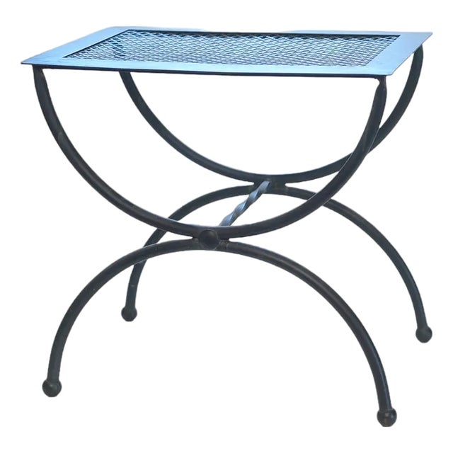 Mid 20th Century Elegant Mid Century Modern Metal Indoor/Outdoor Side Table For Sale