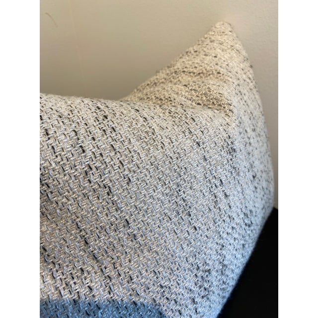 Modern Ivory and Black Stria Decorative Throw Pillow For Sale - Image 3 of 4