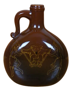 Rare Antique Rookwood 1891 Edward P Cranch Swinging Bear Pilgrim Flask Jug