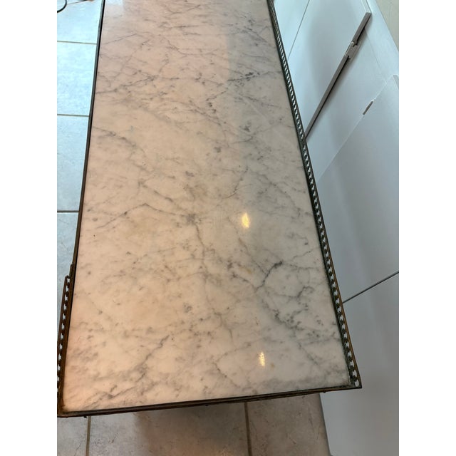 Mid 20th Century Mid 20th Century Bloomingdale’s Louis XVI Style Marble Top Console Table Made in Italy For Sale - Image 5 of 14