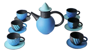 Postmodern Tea Service by Studio Ceramics, 1980s, Set of 6