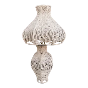 Vintage 1970's Macramé Table Lamp With Shade