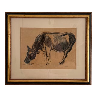 Early Mid-Century Cow Charcoal For Sale