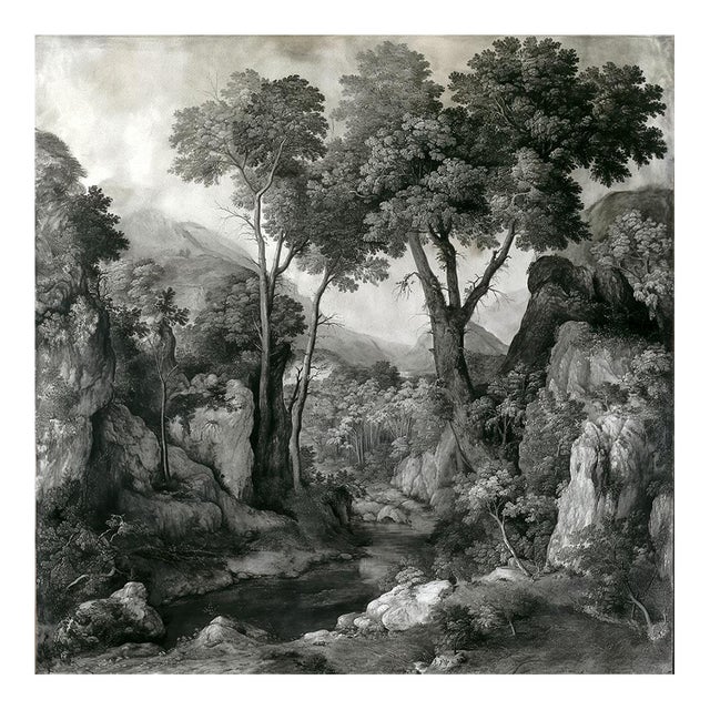 14" X 14" Grisaille Landscape Original Print 16th Century Style / Black and White For Sale