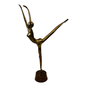 Tall Vintage Brass Ballerina Figurine