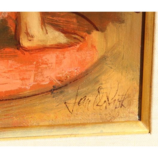 Dressing Room by Jan De Ruth, Czech (1922–1991) Date: circa 1964 Oil on Canvas, signed lower right Size: 20 in. x 10 in....