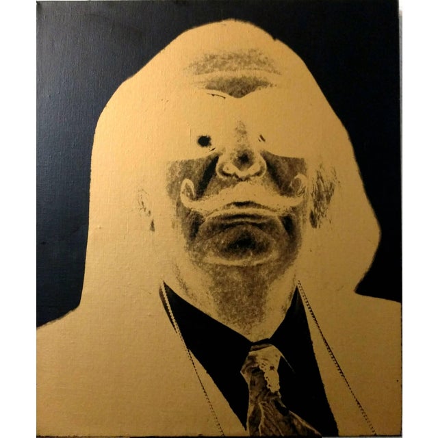 Christopher Makos, Chris Makos Original Gold Silkscreen Painting of Salvador Dali Pop Art, 1991 For Sale