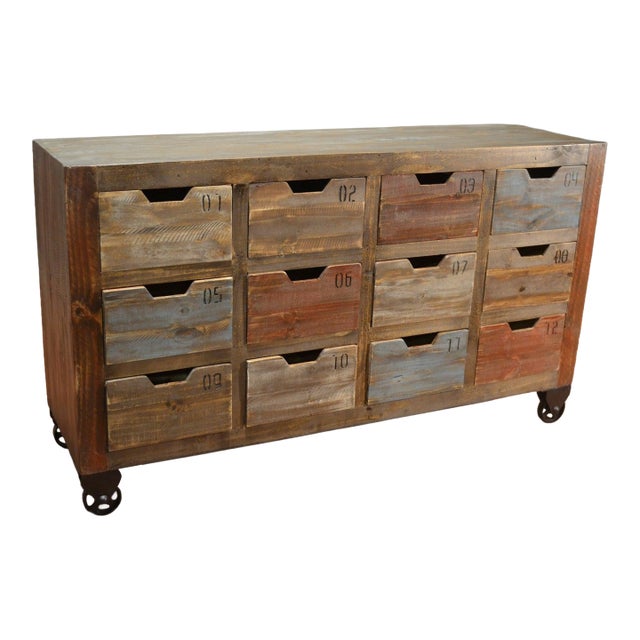 Bayshore 12 Drawer Countdown Console / Dresser 60"- Multi Color For Sale