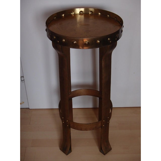 Gold Antique Brass & Wrought Iron Flower Stand For Sale - Image 8 of 10