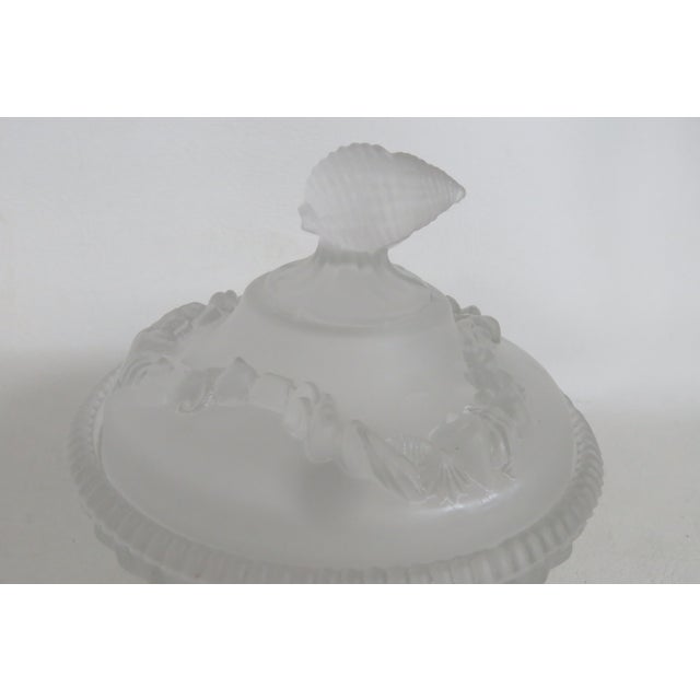 Early 20th Century Portieux Vallerystahl Satin Argonaut Shell Frosted Glass Candy Dish 4505b For Sale - Image 5 of 18