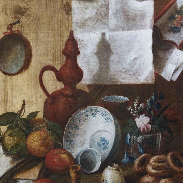 Trompe l'Oeil Still Lifes, 18th Century, Oil on Canvases, Set of 2 For Sale - Image 5 of 16